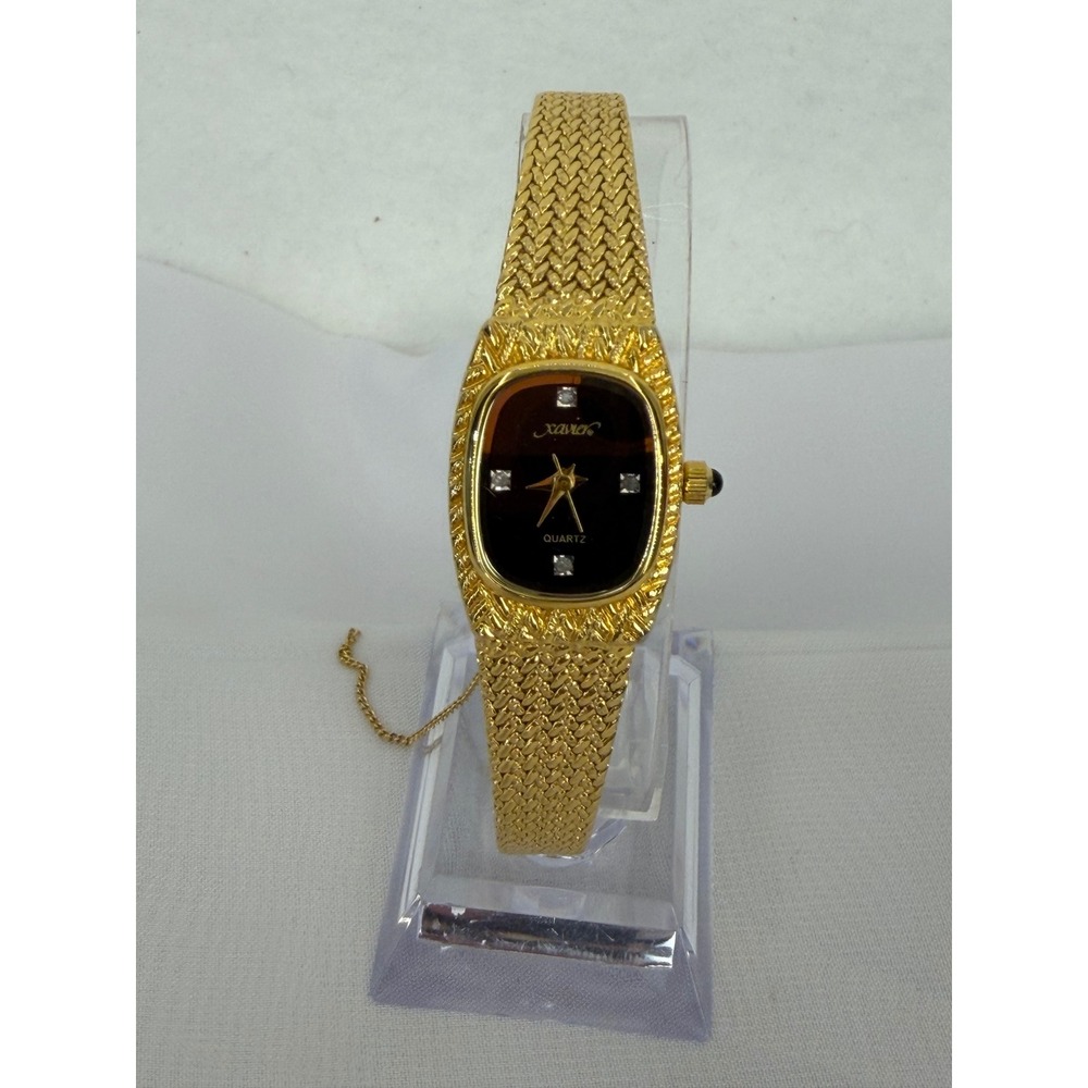 Xavier Masterpiece Gold Tone Ladies Watch Genuine Diamond Swiss Parts Quartz